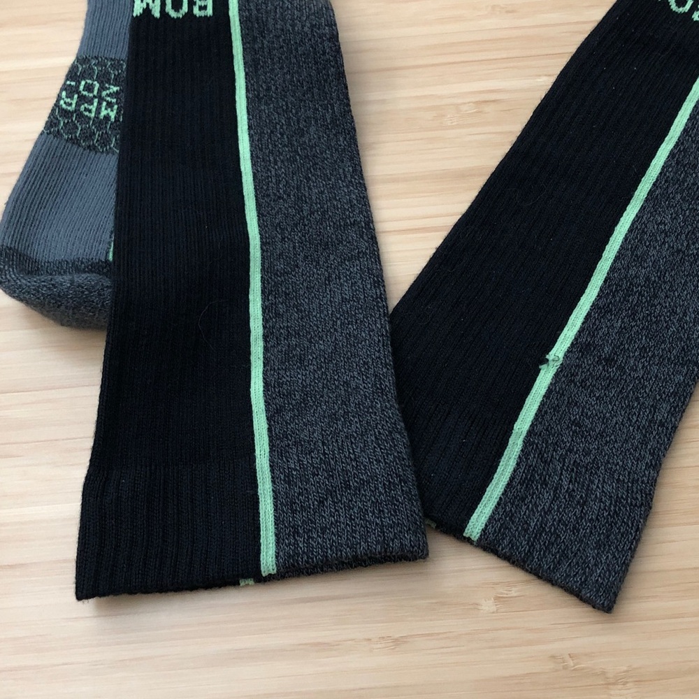 Bombas Women’s Black & Charcoal Crew Socks with Mint Trim - Picture 6 of 8